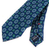 Blue & Green Spaced Medallion Motif IMS Tie - Tie Doctor